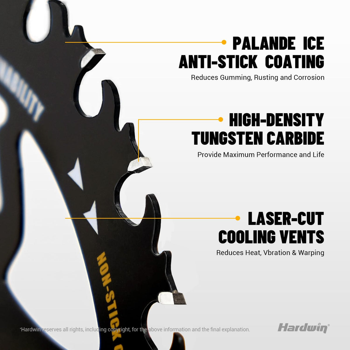 Hardwin hollow-core lightweight design highlights easy handling on cordless tools.