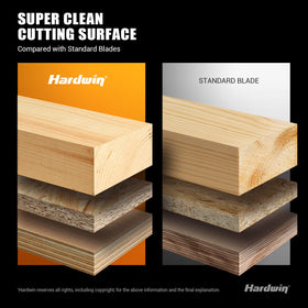 Hardwin laser-cut alloy blade with carbide teeth for durable sharpness.