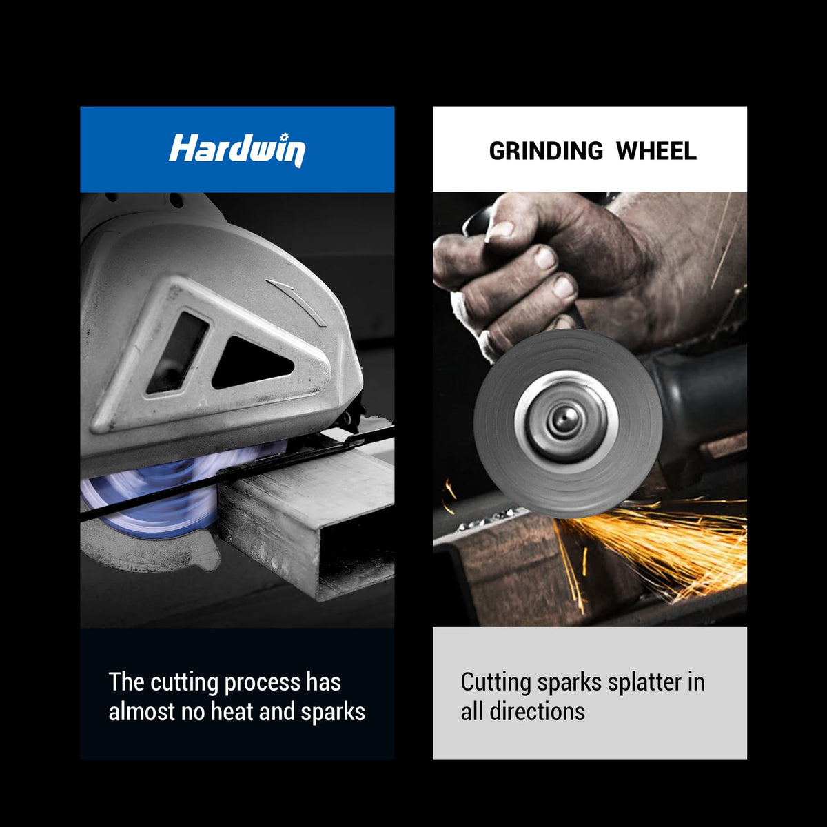 Hardwin low heat spark-free cutting reduces heat and sparks.