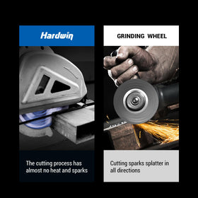 Hardwin low heat spark-free cutting reduces heat and sparks.