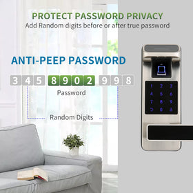 HARFO Smart Door Lock backup power port and keys for peace of mind.