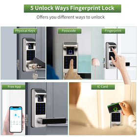 HARFO Smart Door Lock fingerprint sensor offers convenient biometric access.