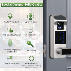 HARFO Smart Door Lock keypad close-up highlights secure entry options and tactile feedback.