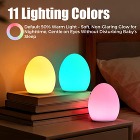 Harmobub 11 color modes create a soft, non-glare glow for kids in the dark.