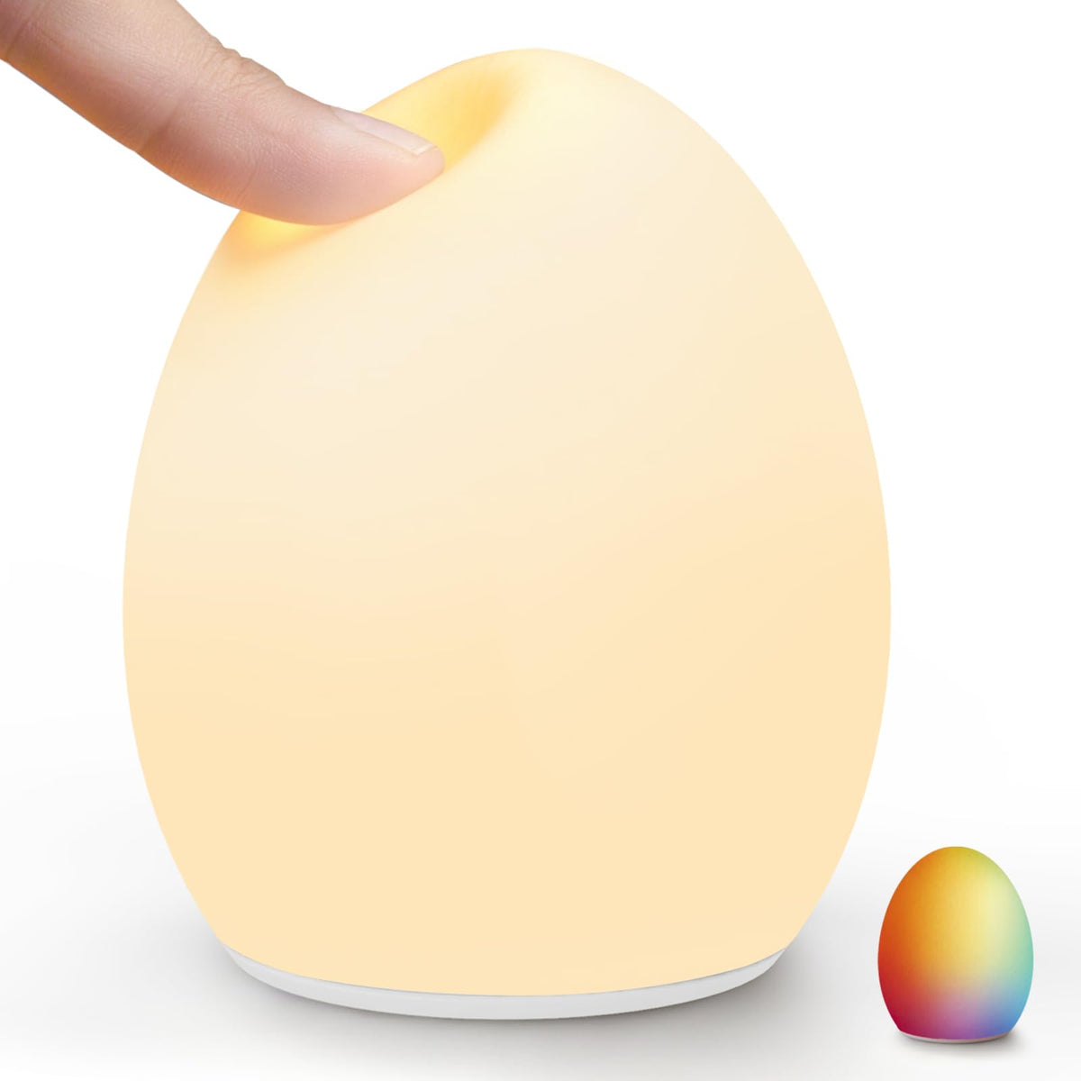 Harmobub baby night light in egg shape provides gentle ambient glow for night feeds.