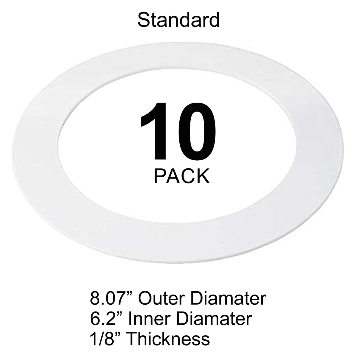 Harrrrd gloss white goof trim ring 10-pack fits 5-6 inch cans for easy upgrades.