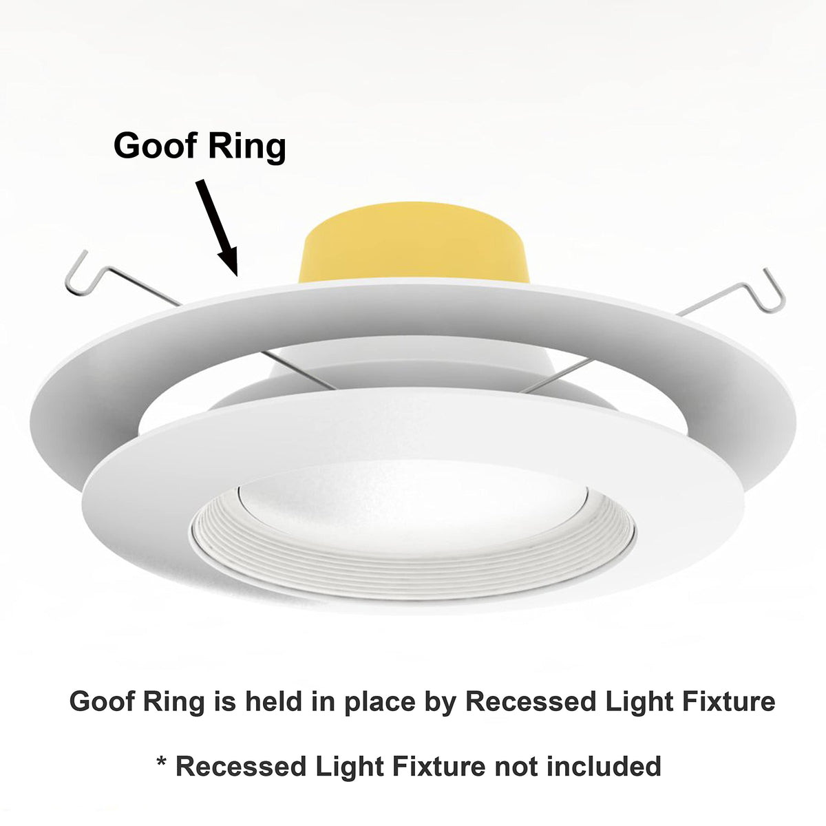 Harrrrd goof trim ring covers torn drywall around ceiling opening.