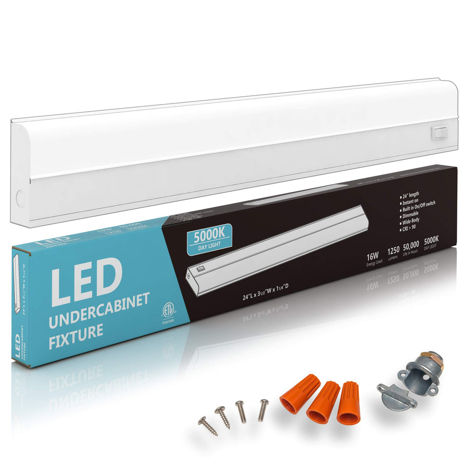 Harrrrd hardwired under-cabinet light with wide body for even illumination