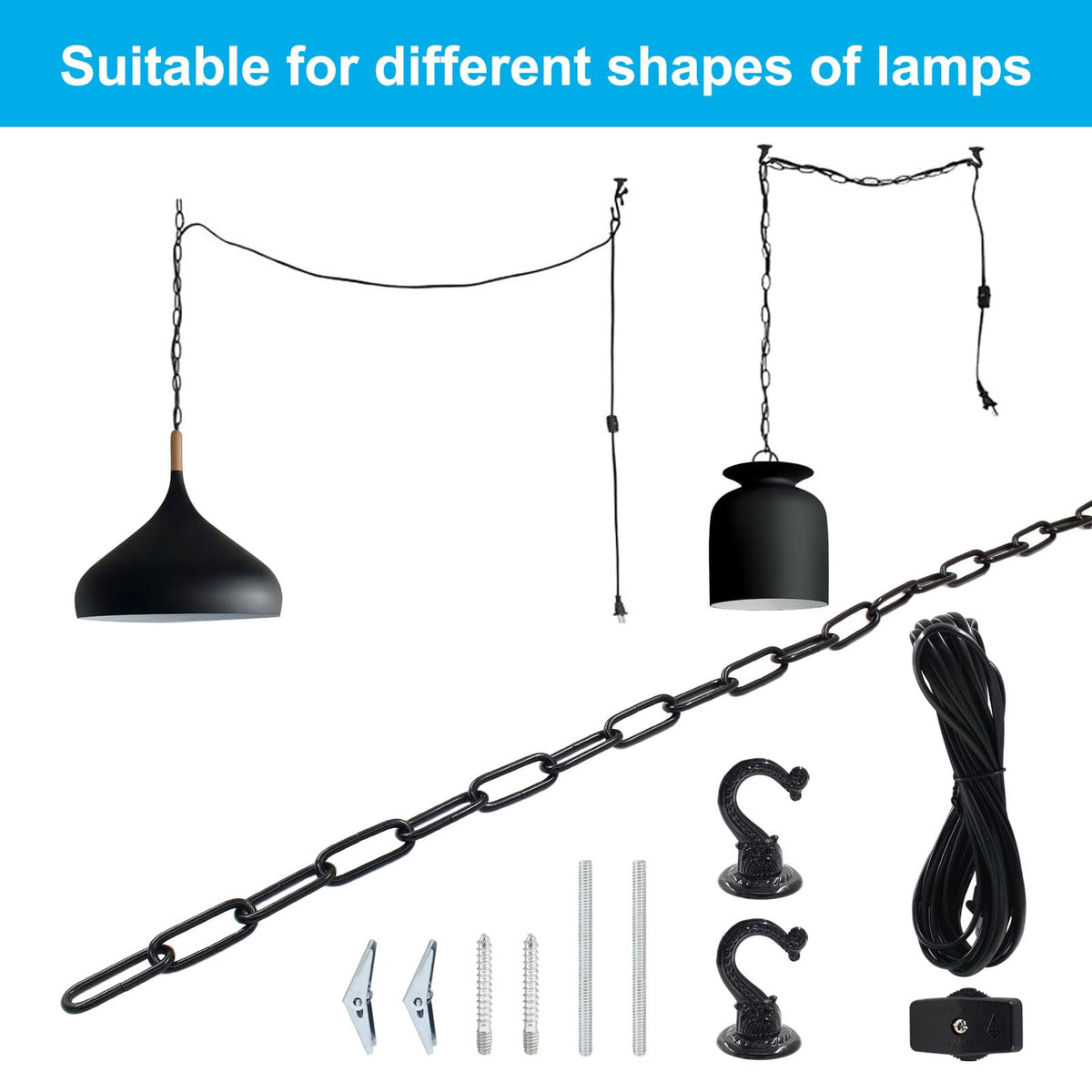 Harskiyer kit includes mounting accessories for quick ceiling installations and secure setups