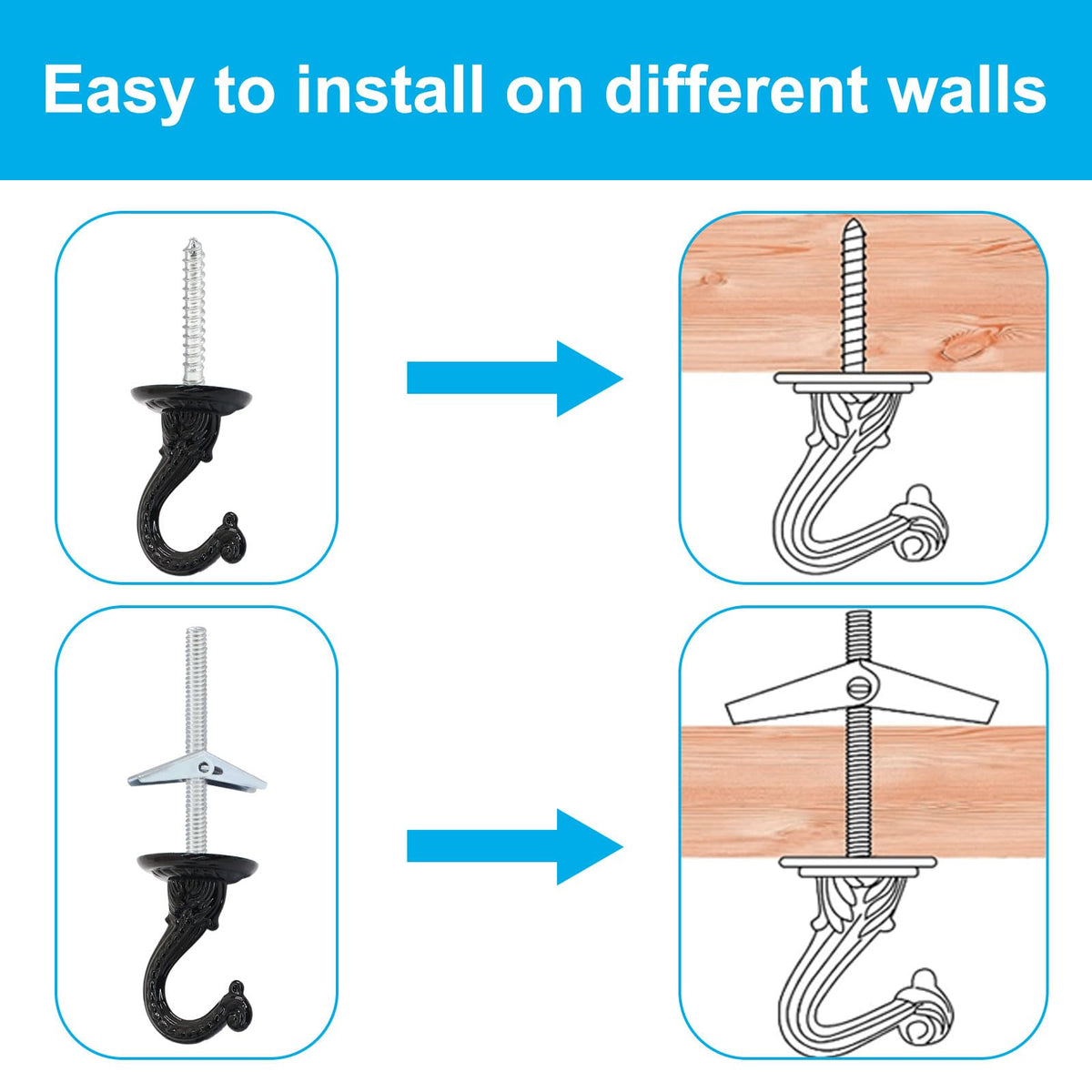Harskiyer swag hooks support versatile ceiling mounting and decor hanging options
