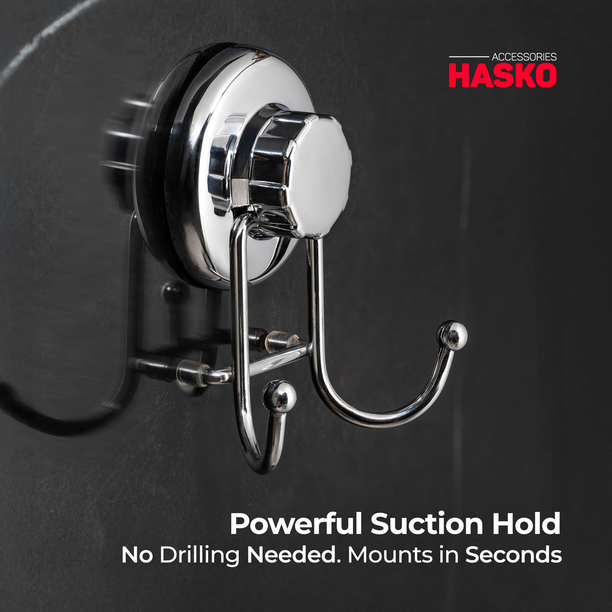 HASKO bathroom organizer hook mounted for easy towel storage