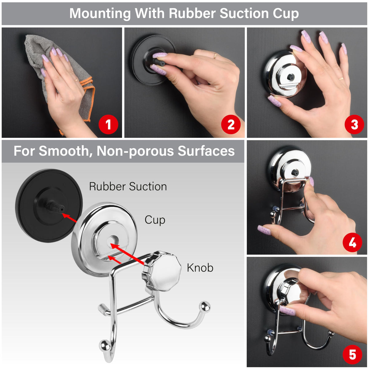 HASKO hook with strong hold up to 22 pounds when properly placed