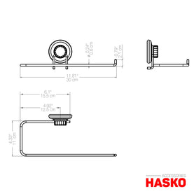 HASKO Accessories 3M discs included shown next to the chrome holder for rough-surface mounting