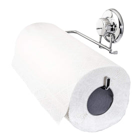 HASKO chrome suction cup paper towel holder seen from the front for a clean kitchen upgrade