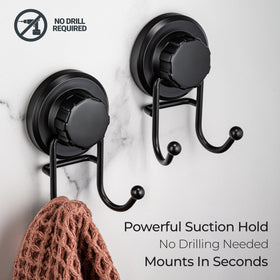 HASKO bathroom hooks organize towels, loofahs, and washcloths neatly.