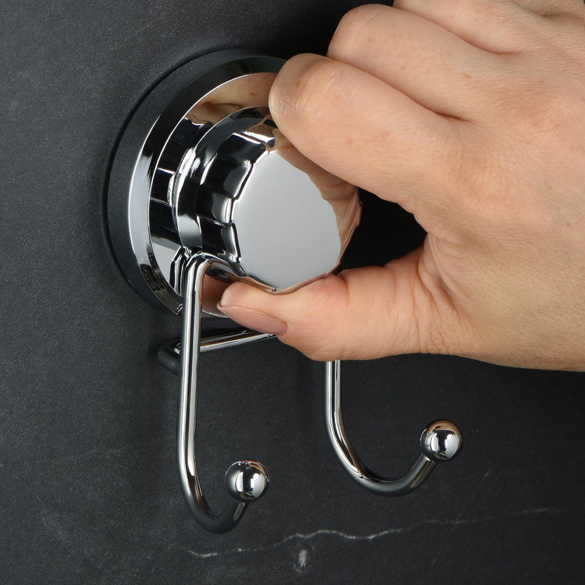 HASKO 2-pack shower hooks offer versatile storage.