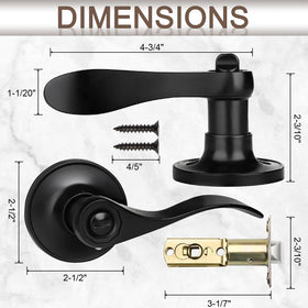 Hasmikit adjustable latch fits 2-3/8 or 2-3/4 backset.