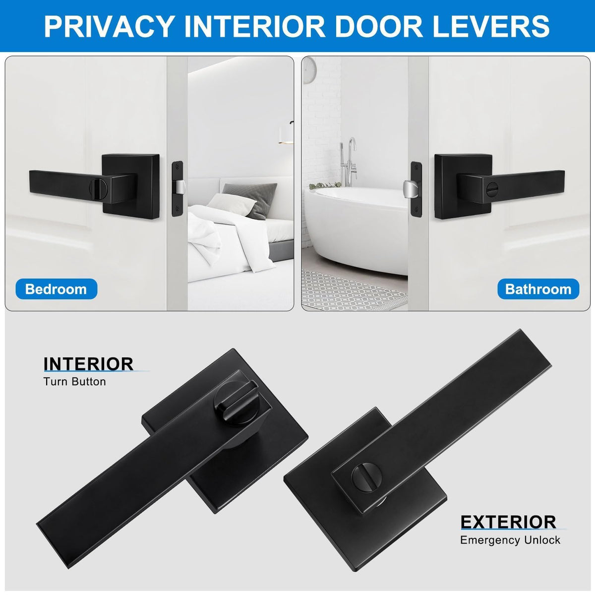 Hasmikit matte black door handle side view highlighting slim profile and grip.