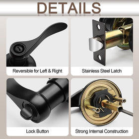 Hasmikit privacy lever with inside lock for quick access.