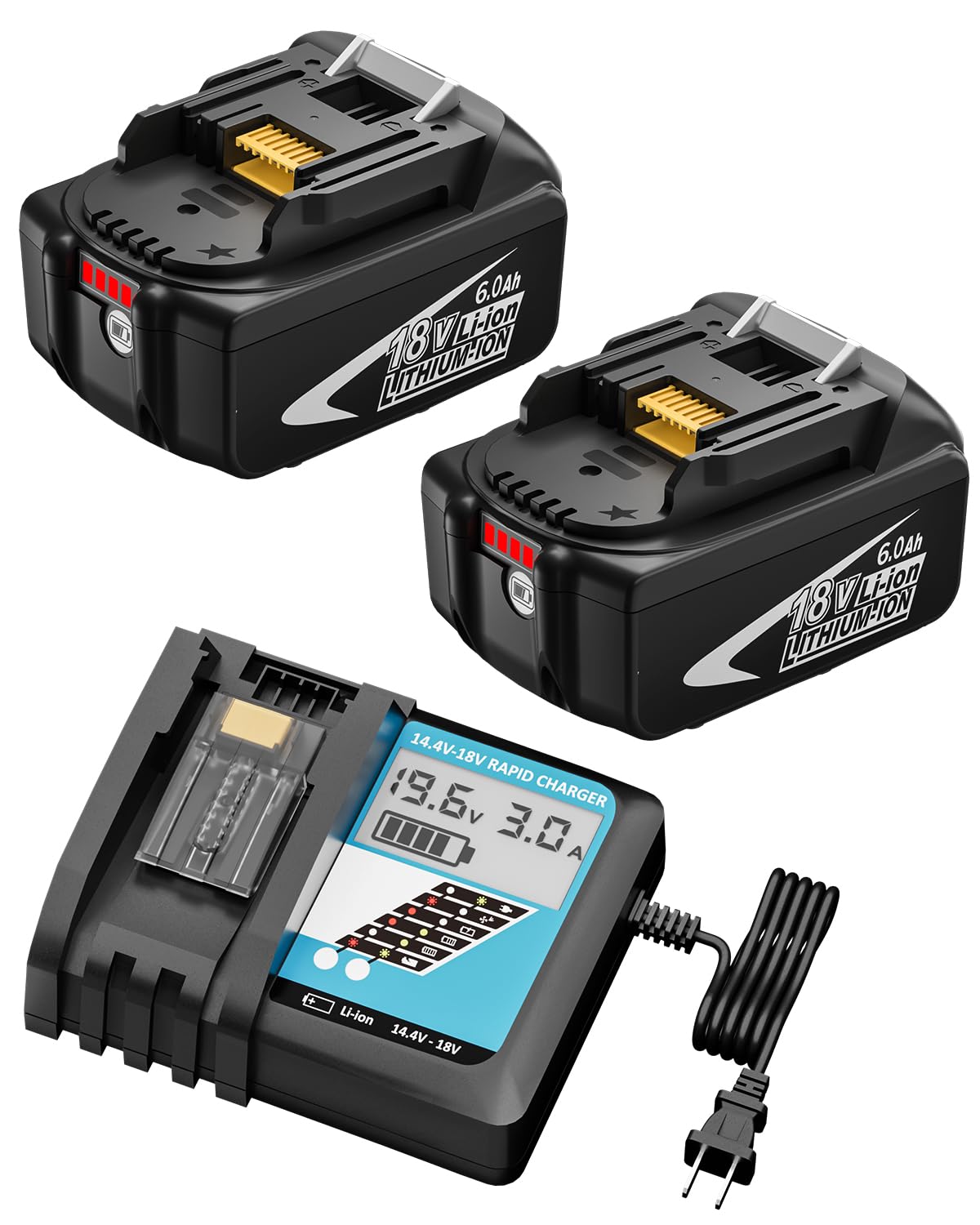 Hastia BL1860B 18V 6.0Ah battery with 108Wh capacity for Makita tools
