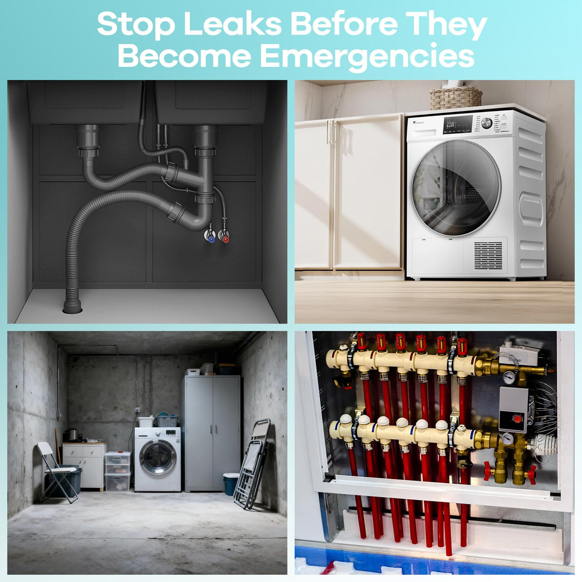HASULL extended probe closeup shows reach under cabinets for hidden leaks