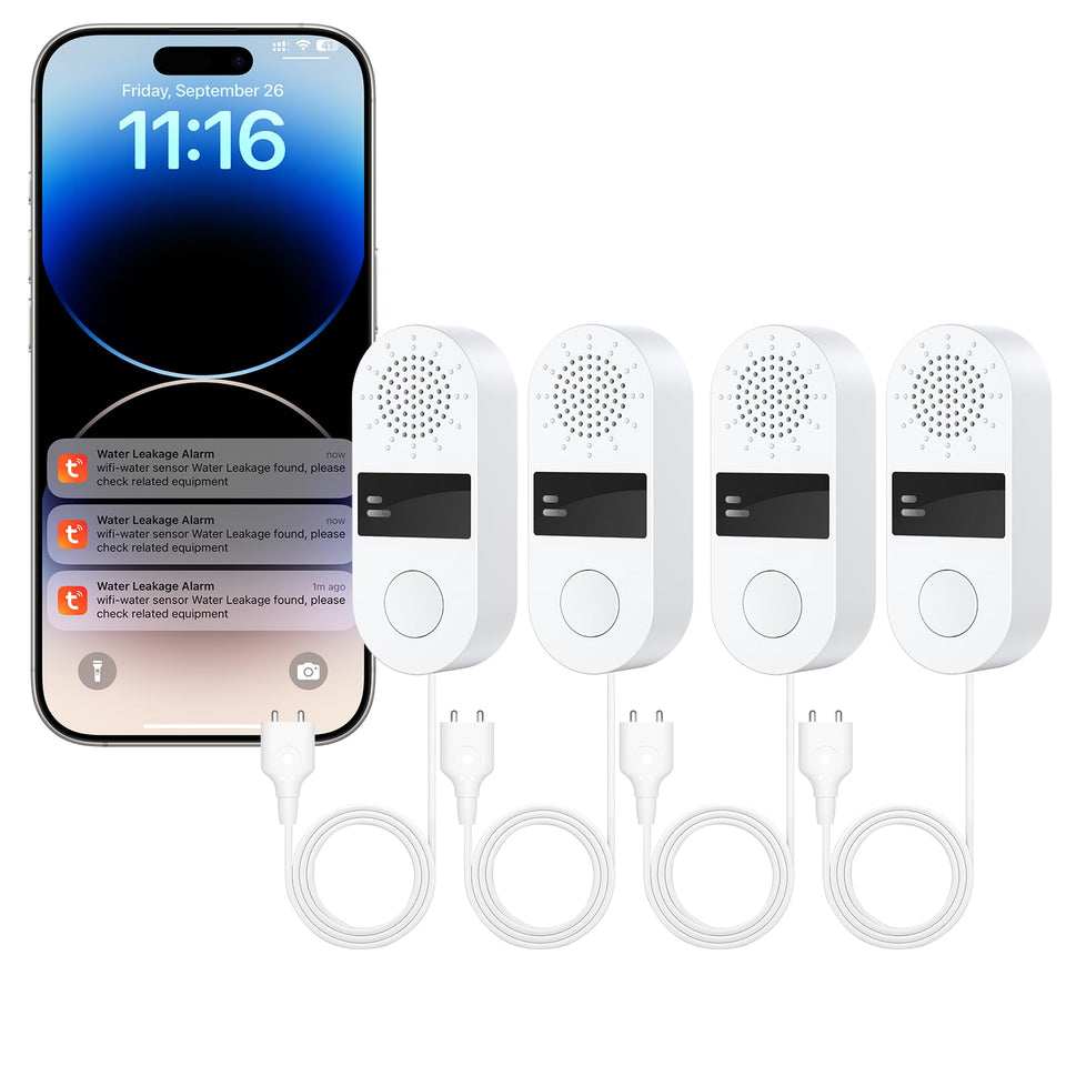 HASULL WiFi leak detector kitchen area with quick moisture detection for proactive protection