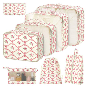Hatisan 8-piece packing cubes set keeps clothes organized for easy packing on trips.