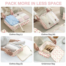 Hatisan clothes packing cube helps group tops and bottoms for quick retrieval.