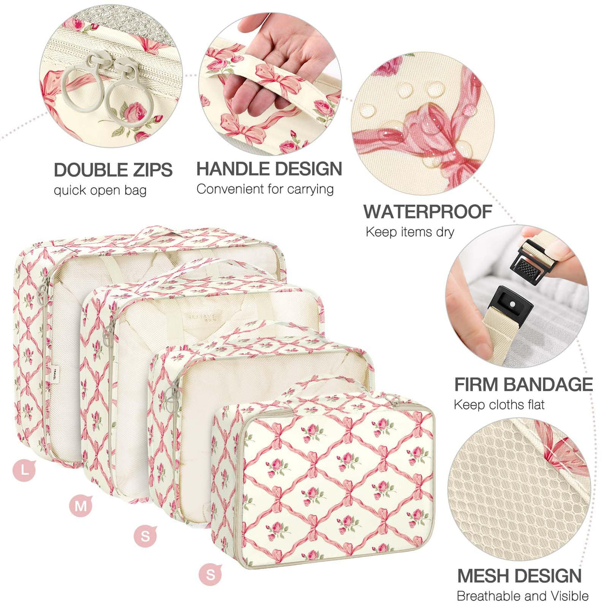 Hatisan cosmetics packing cube keeps cosmetics tidy and spill-free during travel.