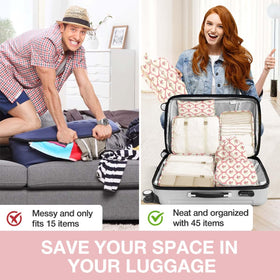 Hatisan foldable travel packing cubes save space and ease packing.