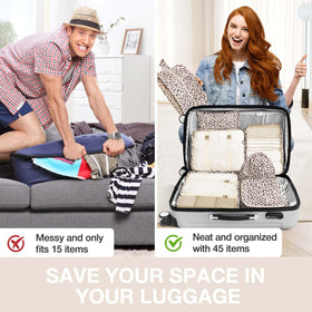 Hatisan Leopard packing cubes for dirty clothes prevent spills.