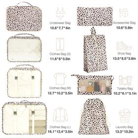 Hatisan Leopard packing cubes with shoe compartment keep footwear neatly separated.