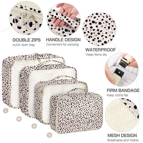 Hatisan Leopard packing cubes in suitcase streamline packing.
