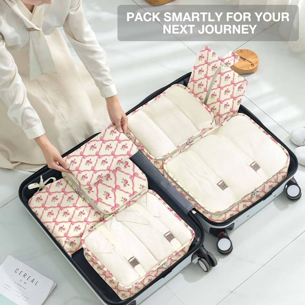 Hatisan waterproof nylon packing cubes protect contents from spills and moisture.
