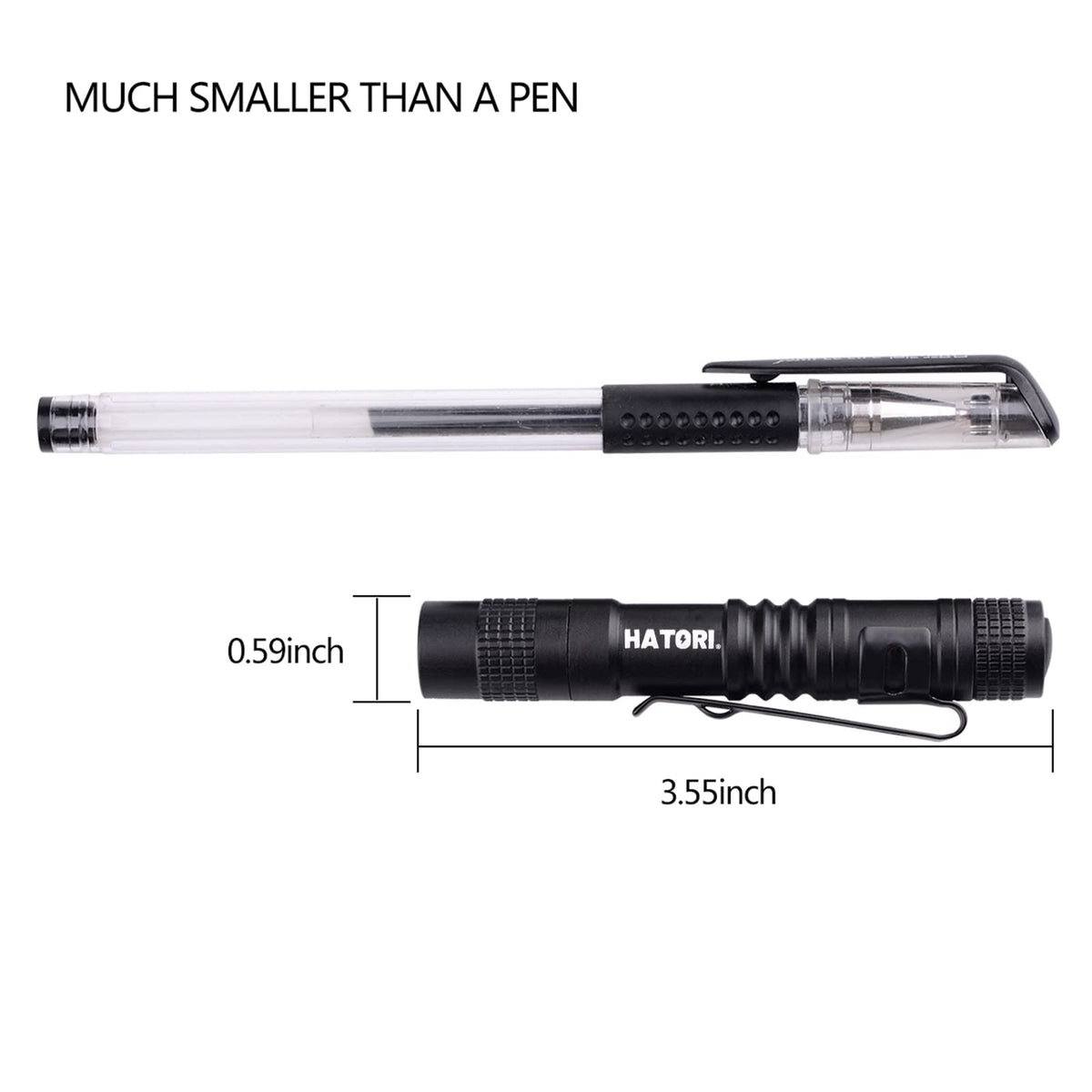 HATORI LED Mini Flashlight compact edc design fits in any pocket.