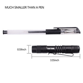 HATORI LED Mini Flashlight compact edc design fits in any pocket.