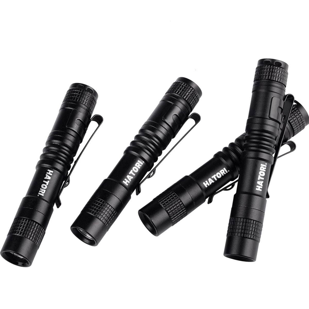 HATORI LED Mini Flashlight pocket clip for hands-free EDC and quick access.