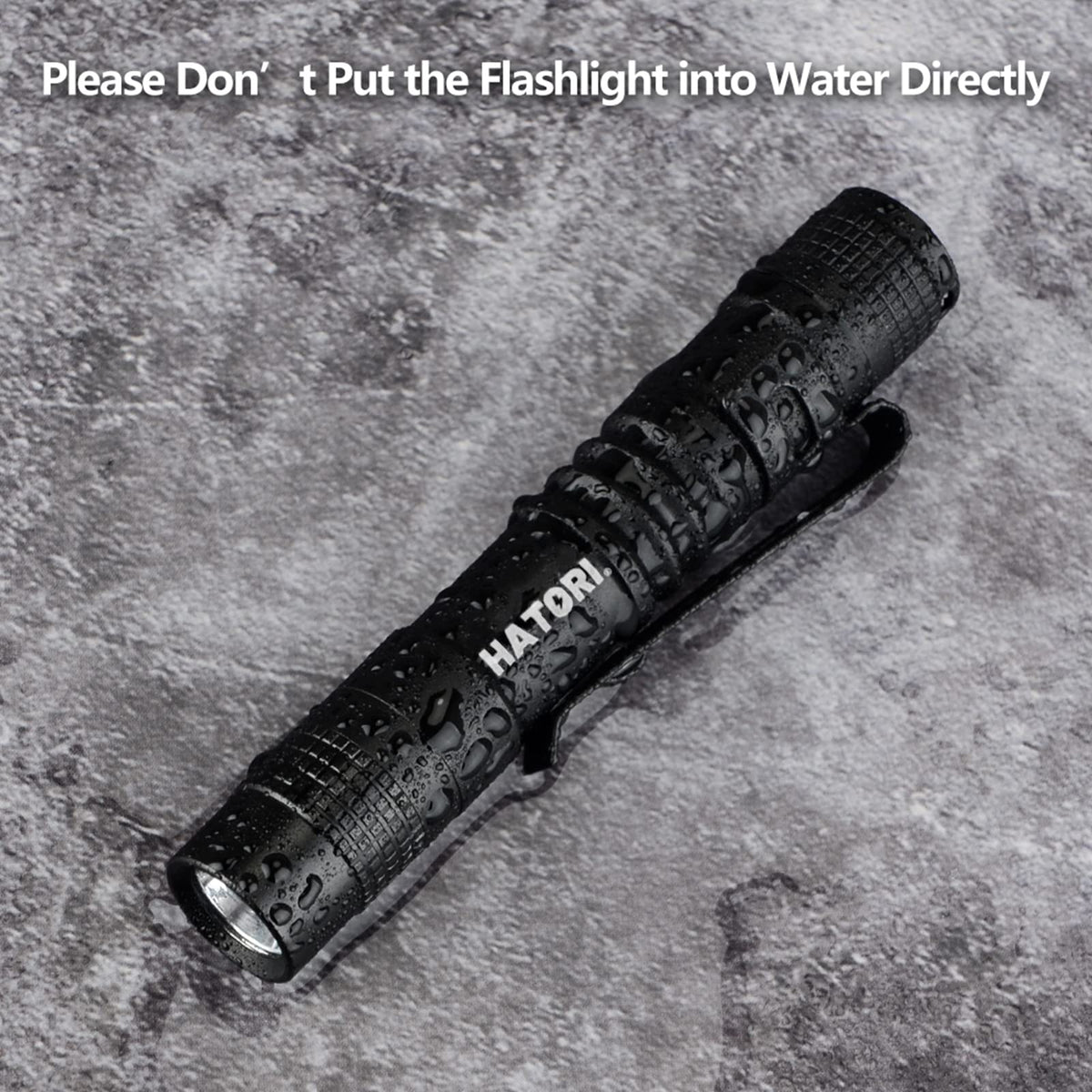 HATORI LED Mini Flashlight water-resistant design trusted in rain and snow.