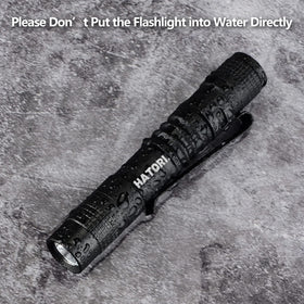 HATORI LED Mini Flashlight water-resistant design trusted in rain and snow.