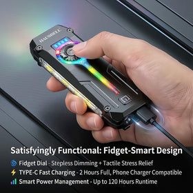 HAUSBELL Flat EDC Flashlight red light for cats, preserving night vision.