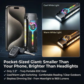 HAUSBELL Flat EDC Flashlight side LEDs provide flexible illumination options.