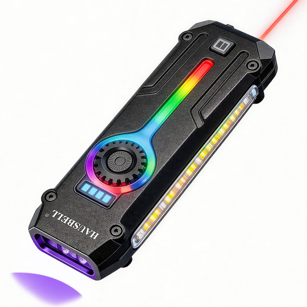HAUSBELL Flat EDC Flashlight with stainless steel body for durable pocket carry.