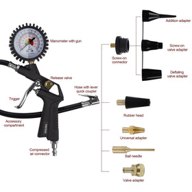Hausse metal air blow gun with nozzle for versatile cleaning and inflating tasks.