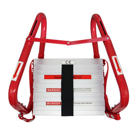 Hausse retractable ladder fully extended to 13 feet enables second-floor access during emergencies