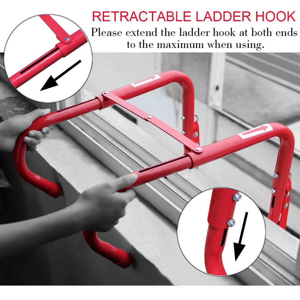 Hausse retractable 2-story ladder features slip-resistant rungs for stable footing