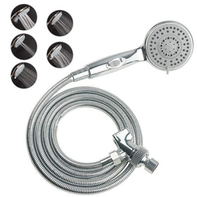 HauSun handheld shower head with on/off switch provides easy water control during showers.