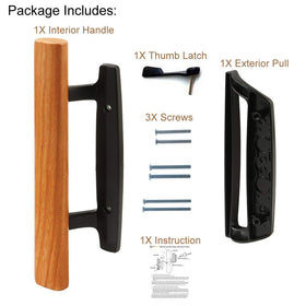 HauSun thumb latch detail shown for secure, easy operation on a patio door set.