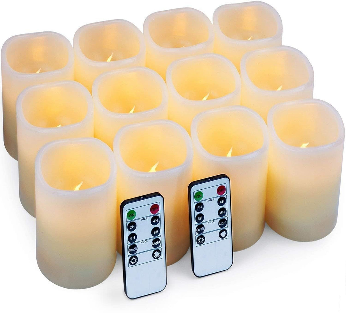 Hausware flameless candles 12-pack ivory glow for safe ambient lighting