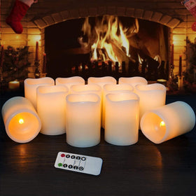 Hausware pillar candles 3x4 inch ivory stand tall with realistic wax look