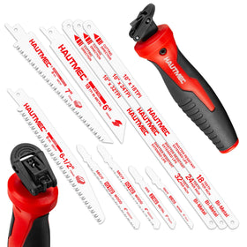 HAUTMEC 10-in-1 handsaw with quick-release blades for versatile DIY cutting.